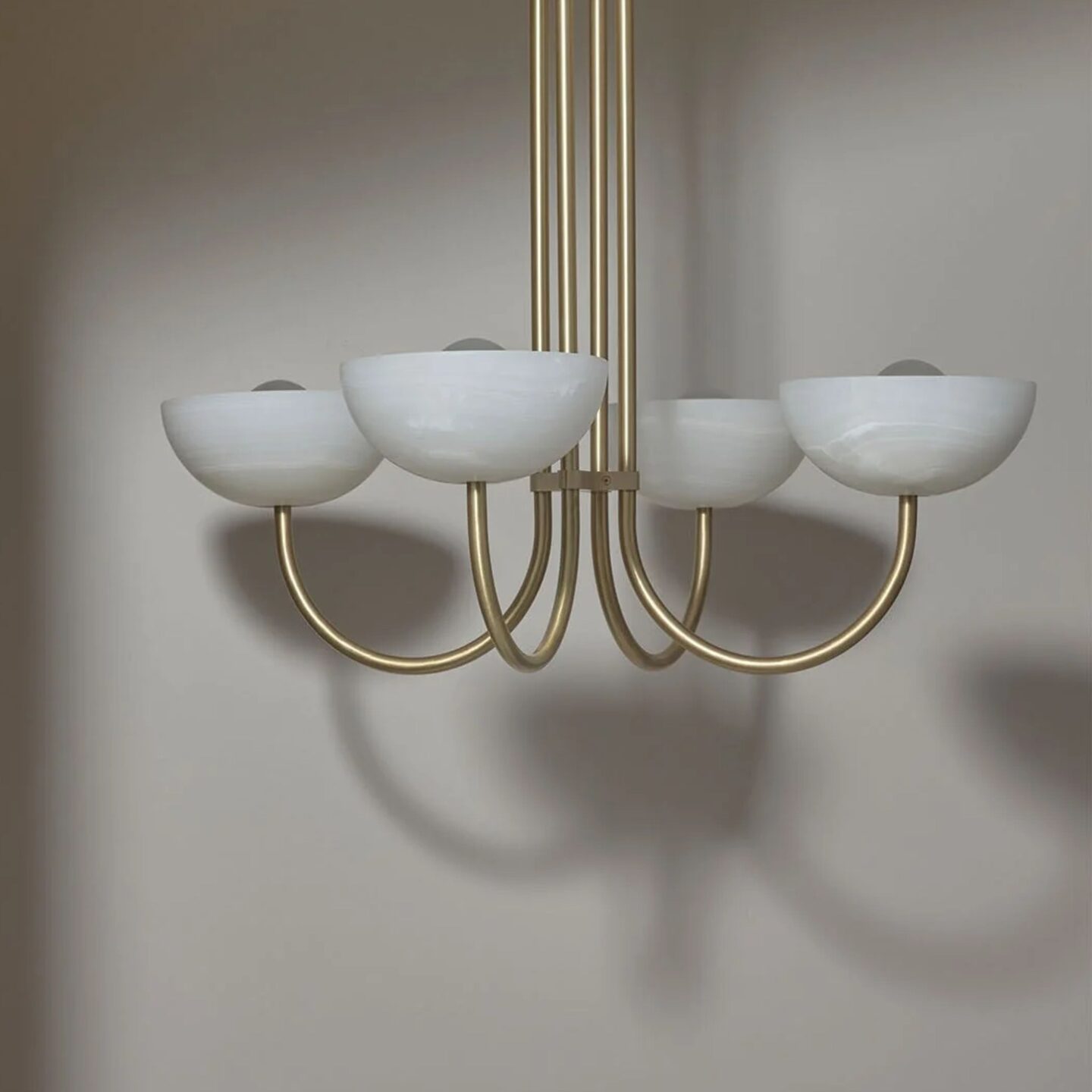 Aurelia Chandelier Quad Small White Onyx & Brass